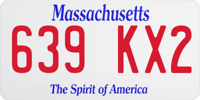 MA license plate 639KX2