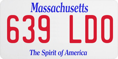 MA license plate 639LD0