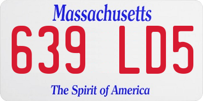 MA license plate 639LD5
