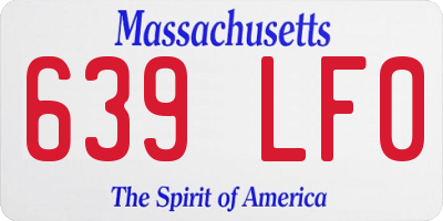 MA license plate 639LF0