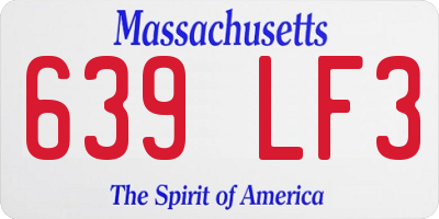 MA license plate 639LF3
