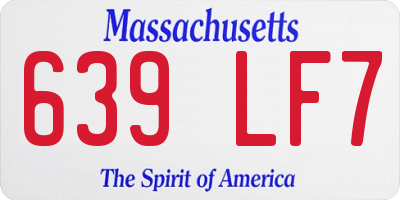 MA license plate 639LF7