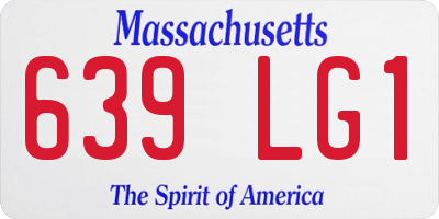 MA license plate 639LG1