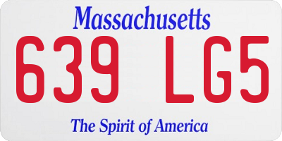MA license plate 639LG5