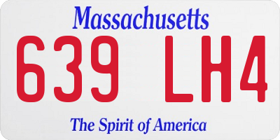 MA license plate 639LH4