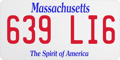 MA license plate 639LI6