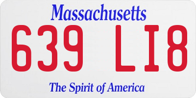 MA license plate 639LI8