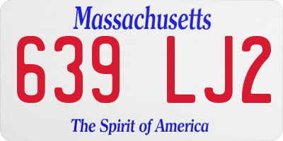 MA license plate 639LJ2