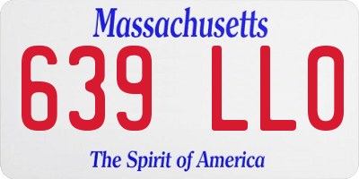 MA license plate 639LL0