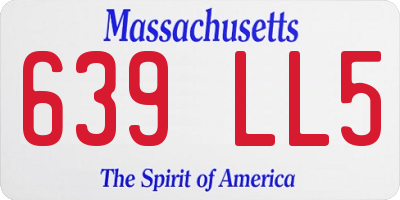MA license plate 639LL5