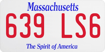 MA license plate 639LS6