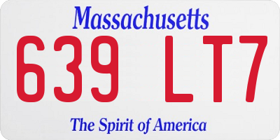 MA license plate 639LT7