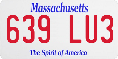 MA license plate 639LU3