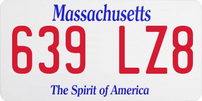 MA license plate 639LZ8