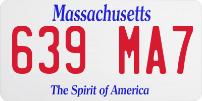 MA license plate 639MA7