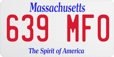 MA license plate 639MF0