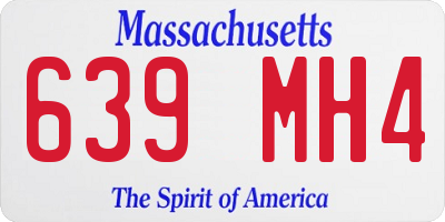 MA license plate 639MH4