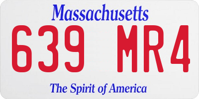 MA license plate 639MR4