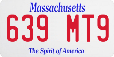 MA license plate 639MT9