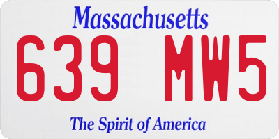 MA license plate 639MW5