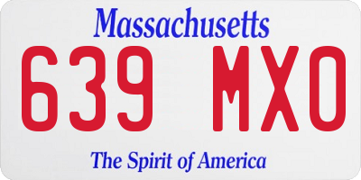 MA license plate 639MX0