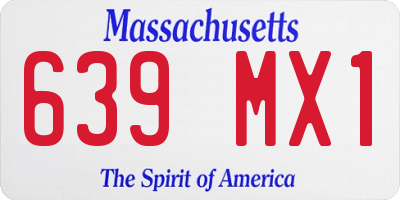MA license plate 639MX1