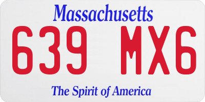 MA license plate 639MX6