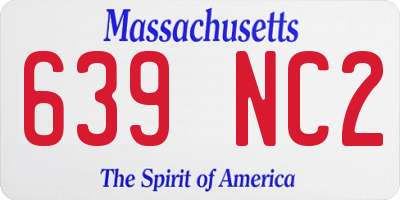 MA license plate 639NC2