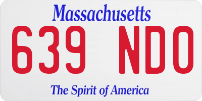 MA license plate 639ND0