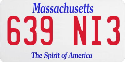 MA license plate 639NI3