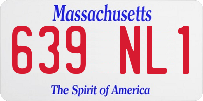 MA license plate 639NL1