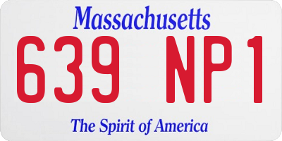 MA license plate 639NP1