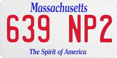 MA license plate 639NP2
