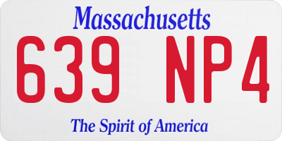 MA license plate 639NP4