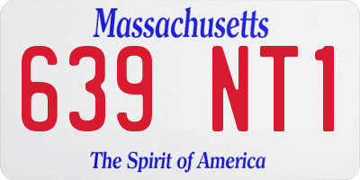 MA license plate 639NT1