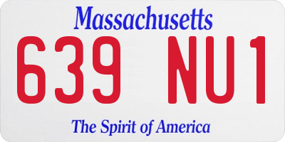 MA license plate 639NU1