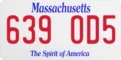 MA license plate 639OD5