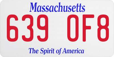 MA license plate 639OF8