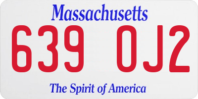 MA license plate 639OJ2