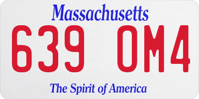 MA license plate 639OM4