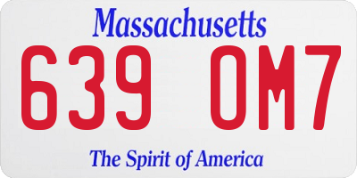 MA license plate 639OM7