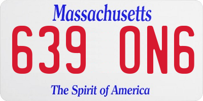 MA license plate 639ON6