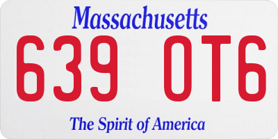 MA license plate 639OT6