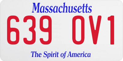 MA license plate 639OV1