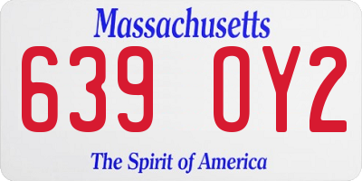 MA license plate 639OY2