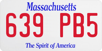 MA license plate 639PB5
