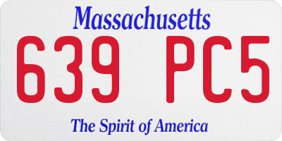 MA license plate 639PC5