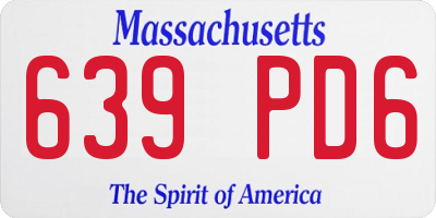 MA license plate 639PD6