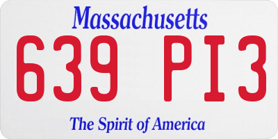 MA license plate 639PI3