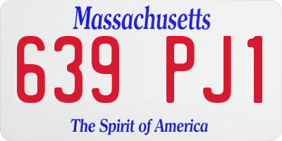 MA license plate 639PJ1